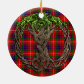 一族のFraserのタータンチェックそしてケルト族の生命の樹 セラミックオーナメント (裏面)