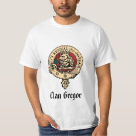 一族のGregorの未加工バッジのタータンチェック Tシャツ