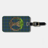 一族のGuthrieのタータンチェックそしてケルト族の生命の樹 ラゲッジタグ (正面横)