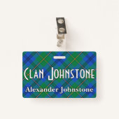 一族のJohnstoneてきぱきとしているジョンソンのタータンチェック バッジ (正面クリップ)