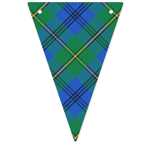 一族のJohnstoneスコットランドのジョンソンのタータンチェック バンティングフラッグ (第1の旗)