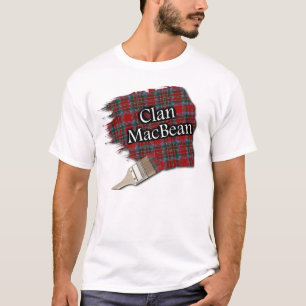 一族のMacBeanのスコットランドのタータンチェックのペンキのワイシャツ Tシャツ