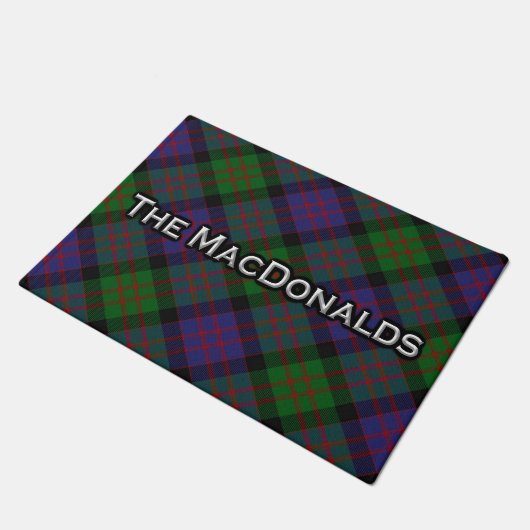 一族のMacDonaldのスコットランドのタータンチェックのドアマット ドアマット (アングル)