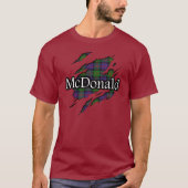 一族のMacDonaldマクドナルドのタータンチェックの精神のワイシャツ Tシャツ (正面)