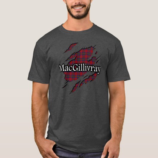 一族のMacGillivrayのタータンチェックの精神のワイシャツ Tシャツ (正面)