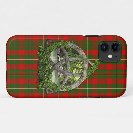 一族のMacGregorのケルト族の三位一体の結び目およびタータンチェック Case-Mate iPhoneケース (裏面(横))