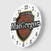 一族のMacGregorのタータンチェックのスコットランドの夢の時計 ラージ壁時計 (傾斜)