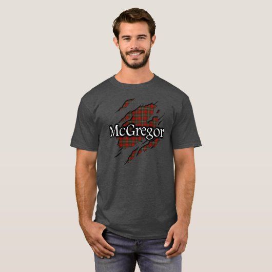 一族のMacGregor McGregorのタータンチェックの精神のワイシャツ Tシャツ (正面フル)