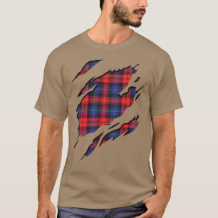 一族のMacLachlanのタータンチェック格子縞の効果 Tシャツ