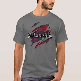 一族のMacLachlan McLaughlinのタータンチェックの精神のワイシャツ Tシャツ