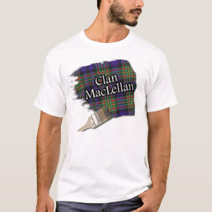 一族のMacLellanのスコットランドのタータンチェックのペンキのワイシャツ Tシャツ