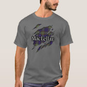一族のMacLellanのタータンチェックによって引き裂かれるワイシャツ Tシャツ (正面)