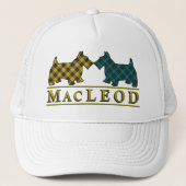 一族のMacLeodのタータンチェックのスコッチテリア犬 キャップ (正面)