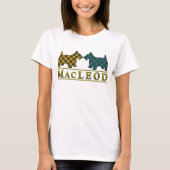一族のMacLeodのタータンチェックのスコッチテリア犬 Tシャツ (正面)