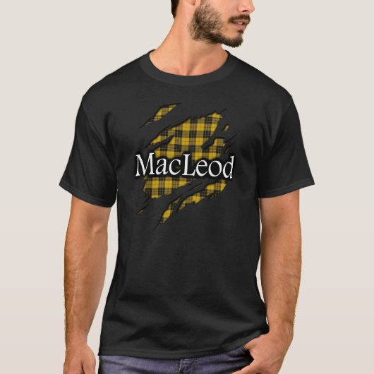 一族のMacLeodのタータンチェックの精神のワイシャツ Tシャツ (正面)