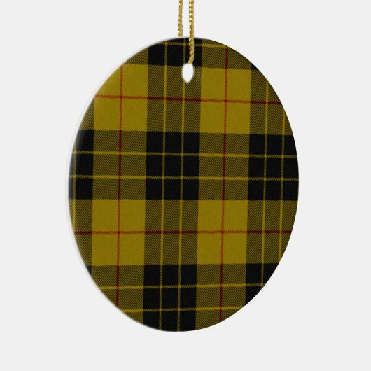 一族のMacLeodの黒くおよび黄色のスコットランドのタータンチェック セラミックオーナメント (右)