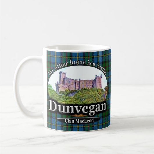 一族のMacLeod Dunveganの城スコットランド コーヒーマグカップ (左)