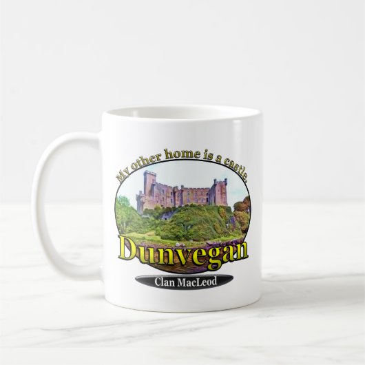 一族のMacLeod Dunveganの城スコットランド コーヒーマグカップ (左)