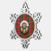 一族のMacNaughtonのタータンチェックおよびSporran スノーフレークピューターオーナメント (右)