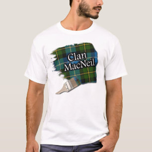 一族のMacNeilのスコットランドのタータンチェックのペンキのワイシャツ Tシャツ