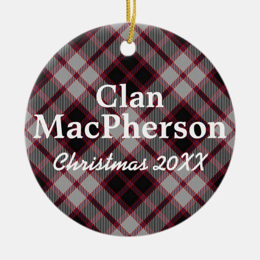 一族のMacPhersonのスコットランド人のタータンチェック セラミックオーナメント (正面)