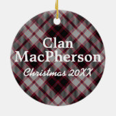 一族のMacPhersonのスコットランド人のタータンチェック セラミックオーナメント (裏面)