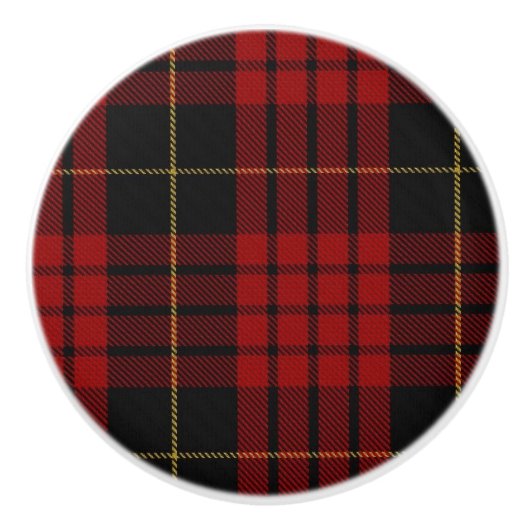 一族のMacQueenのタータンチェック格子縞の引出しの引き セラミックノブ (正面)