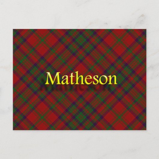 一族のMathesonのスコットランドの郵便はがき ポストカード (正面)