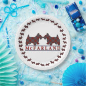 一族のMcFarland MacFarlaneのタータンチェックのスコッチテリア犬 ペーパープレート (パーティー)