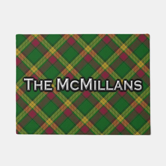 一族のMcMillanマクミランのタータンチェックのドアマット ドアマット (正面)