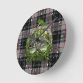 一族のMoffatのタータンチェックのケルト人の三位一体 ラウンド壁時計 (傾斜)