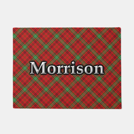 一族のMorrisonのスコットランドのタータンチェック ドアマット (正面)