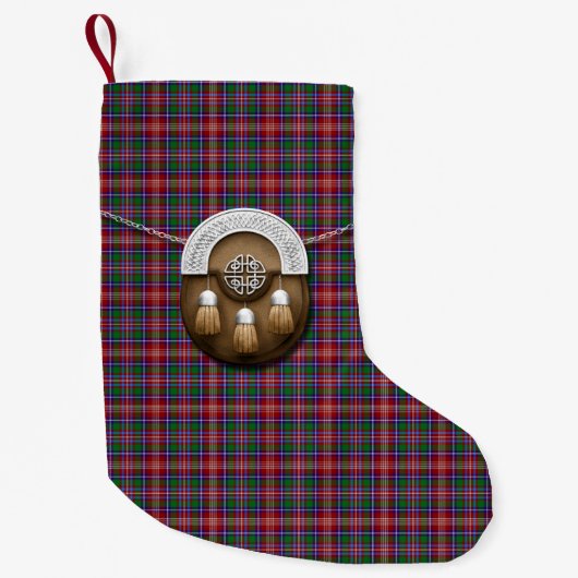 一族のRitchieのタータンチェック スモールクリスマスストッキング (正面)