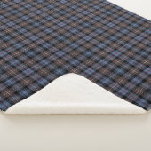 一族マッケンジーブラウンおよび青い再生のタータンチェック シェルパブランケット (3/4)