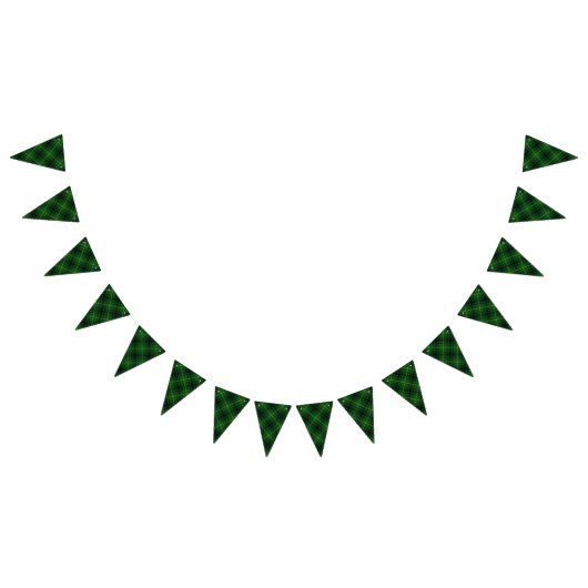 一族MacArthurアーサーの緑及び黒いタータンチェック バンティングフラッグ (全)