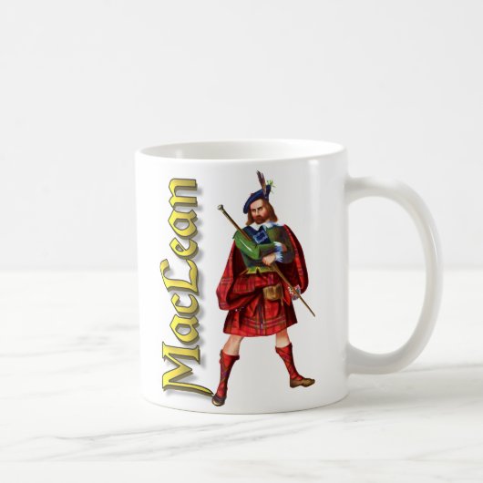 一族MacLean古いスコットランド コーヒーマグカップ (右)