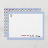 一日にリンゴの文パーソナライズされた房具 ノートカード (正面/裏面)