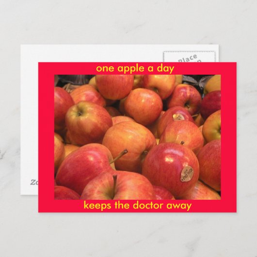 一日にリンゴ保が一粒遠くに ポストカード (正面/裏面)