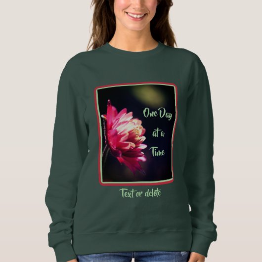 一日に一度に引用文の花感動的 スウェットシャツ (正面)