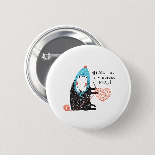 一日に百針縫う 缶バッジ (正面&裏面)