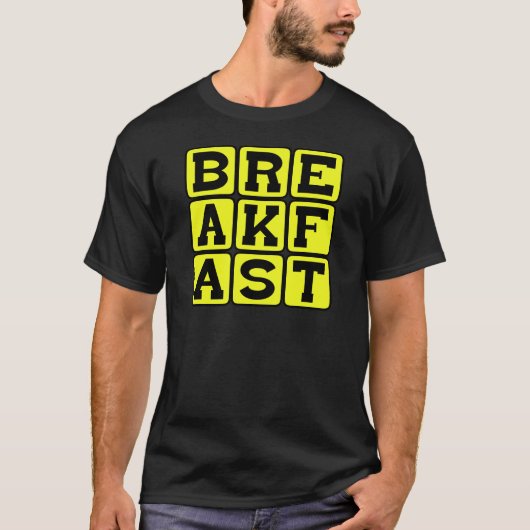一日のはじまりの食事、朝食 Tシャツ (正面)