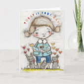 一日のカラー設定 – グリーティングカード サンキューカード (正面)