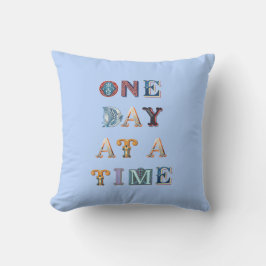 一日の時間おもしろいレタリング回復スローガン クッション