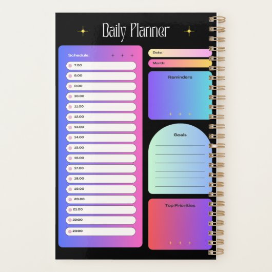 一日の計画をカラフルで練れ プランナー手帳 (裏面)