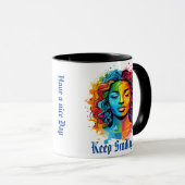 一日を始める右： '素敵な日を過ごす'カップ マグカップ (正面右)