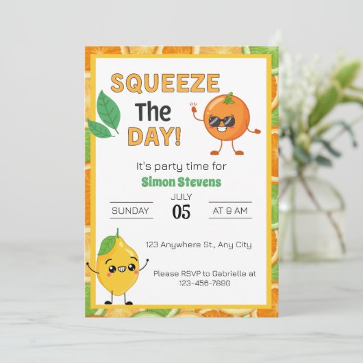 一日を締め出せ!-おもしろいをテーマにしたパーティー 招待状 (スタンド正面)