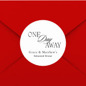 一日を置いてのリハーサル・ディナー　ブラック＆ホワイト ラウンドシール