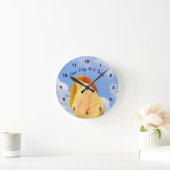 一日一度にチューリップの花を咲かせ感動的る ラウンド壁時計 (ホーム)