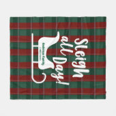 一日中のクリスマス フリースブランケット (正面(横))