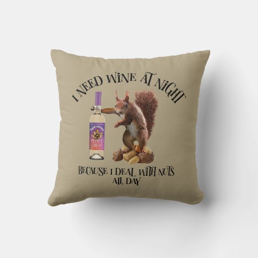 一日中のナッツ – リスおもしろいレルワインドリンカー クッション (裏面)